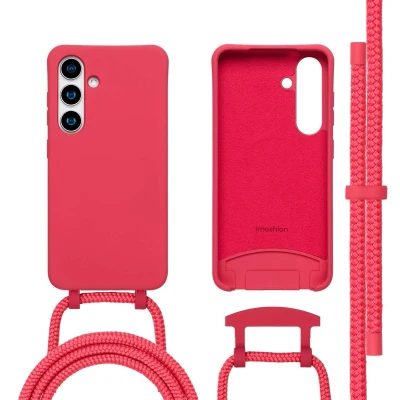 Afbeelding van imoshion Color Backcover met afneembaar koord MagSafe voor de Samsung Galaxy S24 / S25 Red Raspberry