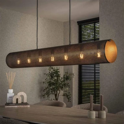 Afbeelding van Hoyz Collection Hanglamp 7L Koker XL Mesh Artic Zwart