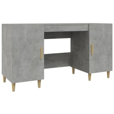 Image de vidaXL Bureau gris béton 140x50x75 cm bois d&#039;ingénierie840551