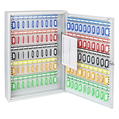 Afbeelding van HMF 135100 07 sleutelkast, 100 haken, sleutelbox, 55 x 38 8 cm, lichtgrijs