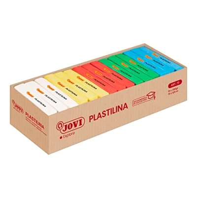 Afbeelding van Boetseerklei Jovi plastalina 15gr standaard kleuren assorti etui à 6 stuks