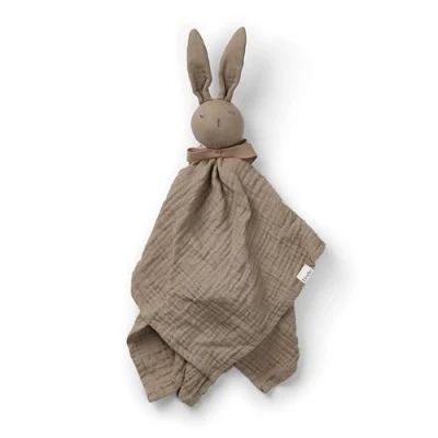 Afbeelding van Elodie Blinkie Hydrofiele Knuffel konijn Knuffeldoekje Kraamcadeau Tom ( Kaki Beige)