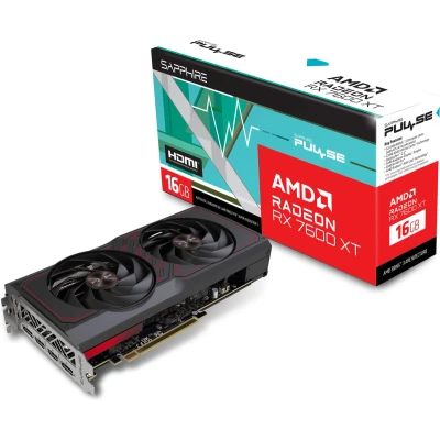 Afbeelding van Sapphire AMD Radeon RX 7600 XT Videokaart Pulse 16 GB GDDR6 SDRAM PCIe x8 HDMI, DisplayPort FreeSync
