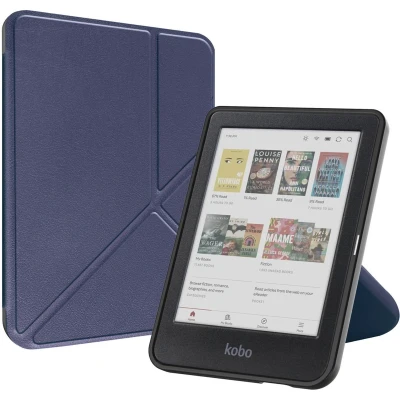 Afbeelding van iMoshion Ereader Cover / Hoesje Geschikt voor Kobo Clara BW Colour Origami Bookcase e reader Donkerblauw