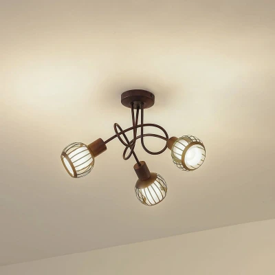 Afbeelding van Lindby plafondlamp 3lichts Ijzer, plastic H: 28.5 cm E14 roestkleurig
