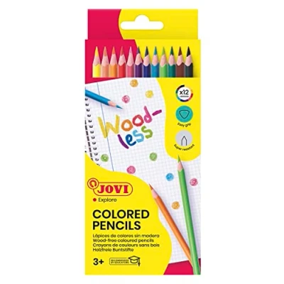 Afbeelding van Kleurpotlood Jovi houtvrij assorti etui à 12 stuks