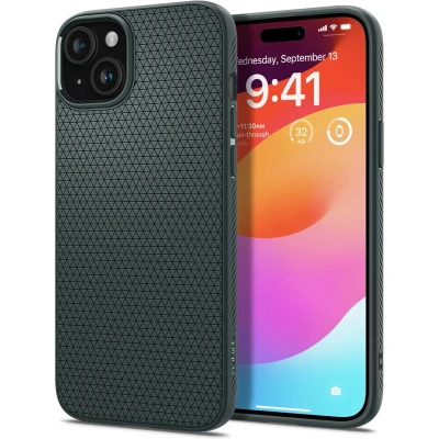 Afbeelding van Spigen Liquid Air Hoesje Geschikt voor Apple iPhone 15 Plus Back Cover Flexibel TPU Groen