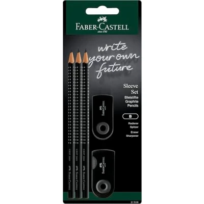 Afbeelding van Schrijfset Faber Castell Zwart Driehoekig B 5 Onderdelen