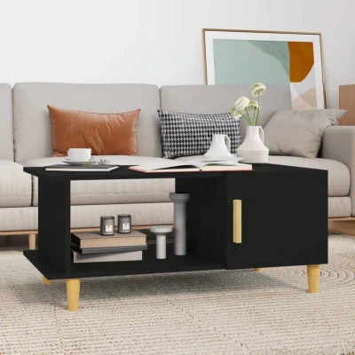 Afbeelding van Salontafel 90x50x40 cm bewerkt hout zwart