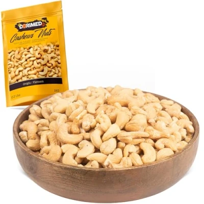 Afbeelding van Cashewnoten geroosterd licht zout 1 kg noten 100% natuurlijke oorsprong gepelde western anacardium veganistisch en vegetarisch dieet hersluitbaar
