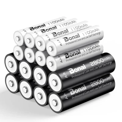 Afbeelding van BONAI 8 x AA en AAA 2800/1100 mAh oplaadbare hoge capaciteit 1,2 V AA/AAA NI MH batterijen lage zelfontlading