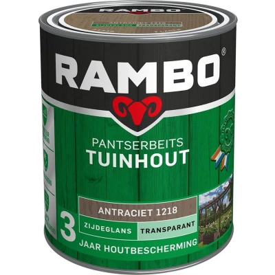 Afbeelding van Rambo Pantserbeits Tuinhout Transparant Zijdeglans Antraciet 1218