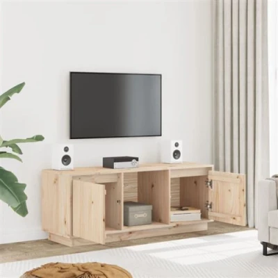Afbeelding van Tv meubel 110,5x35x44 cm massief grenenhout