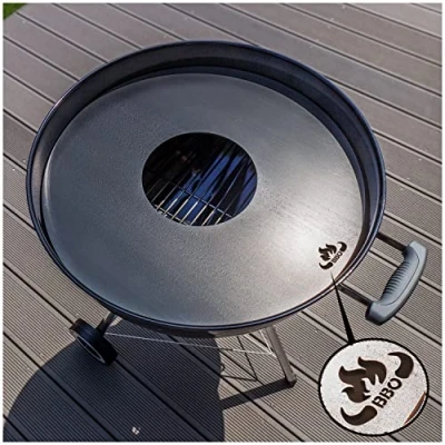 Afbeelding van teileplus24 FR01 Grillring Kookplaat Grillplaat Plancha geschikt voor Weber kogelgrill Afmetingen: diameter 55 cm (kogelgrill 57)