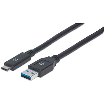 Afbeelding van Manhattan USB kabel 3.2 Gen1 (USB 3.0 / 3.1 Gen1) A stekker, C stekker 3.00 m Zwart 354981