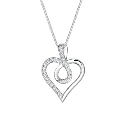 Afbeelding van Elli Korte halsketting 925 zilver hart, Zirkonia
