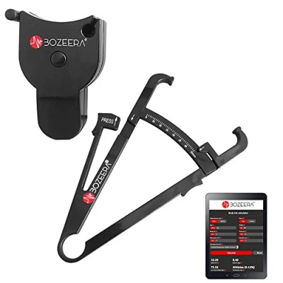 Afbeelding van BOZEERA Huidplooimeter en Body Mass Tape Vetmeter Meetlint Lichaam Inclusief Software Video Uitleg Nederlandse Handleiding