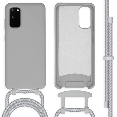Afbeelding van iMoshion Hoesje Geschikt voor Samsung Galaxy S20 met koord Color Backcover afneembaar Grijs