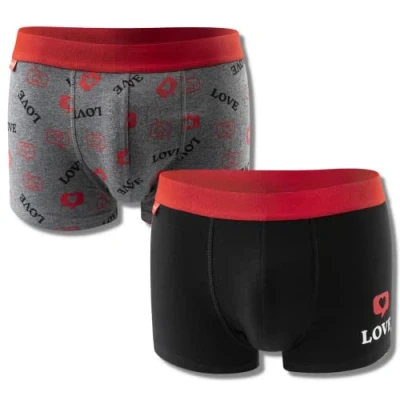 Afbeelding van soxo Boxershorts voor heren, cadeau katoen, ondergoed, origineel gadget, 2 stuks, 3 maten, Set