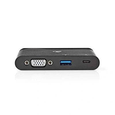 Afbeelding van USB C docking station Nedis (3 poorten, A, VGA, Power Delivery)