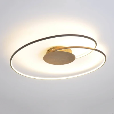 Afbeelding van Lindby LED plafondlamp Plastic, metaal H: 5.2 cm roest, wit