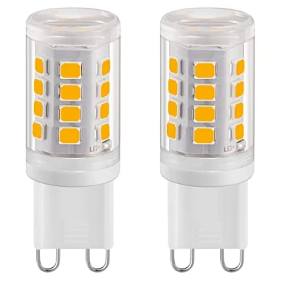 Afbeelding van Euxper Set van 2 G9 ledlampen, W, warm wit, 2700 K, 280 lm, komt overeen met een 28 W halogeenlamp, geen flikkeren, ledlamp, AC 220 240 V, 360 graden stralingshoek