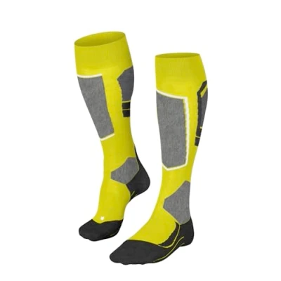 Afbeelding van FALKE SK4 Advanced M KH Paire de chaussettes ski en laine chaude et fine pour homme Jaune (Limelight 1086) Taille 39 41