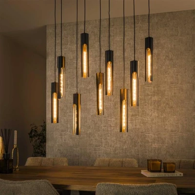 Afbeelding van Hoyz Collection Hanglamp 5+4 Tube Artic Zwart