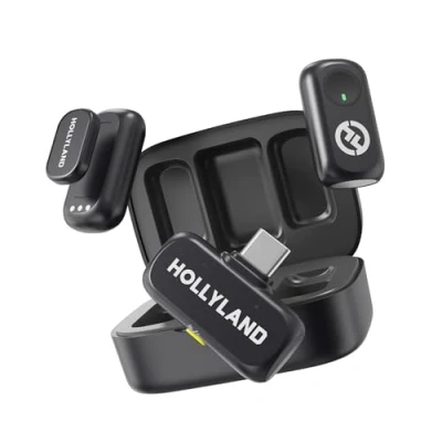 Afbeelding van Hollyland LARK A1 draadloze mini microfoon voor iPhone 15/16 en Android (2TX + USB C RX oplaadhoes), zuiver geluid, ruisonderdrukking, magnetische YouTube, TikTok, podcast