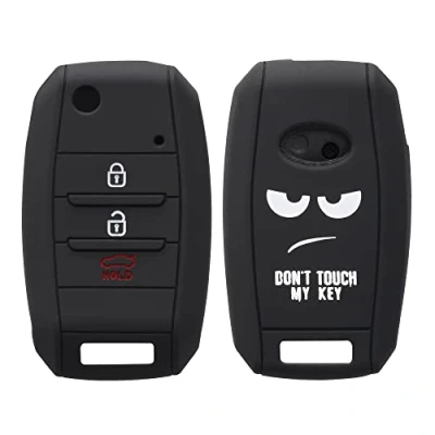 Afbeelding van kwmobile Kia Keyless Go 3 4 toetsen, zachte siliconen hoes, wit/zwart