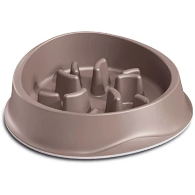 Afbeelding van Stefanplast Anti schrok voerbak slow feeder 26 cm 1 liter Grijs