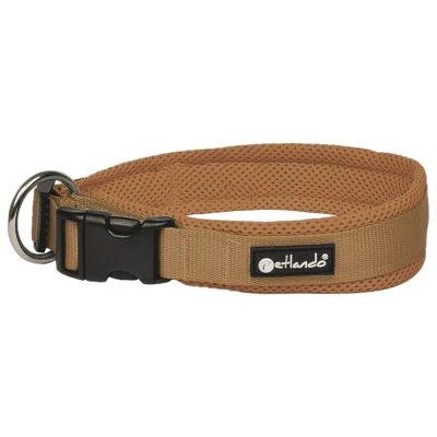 Afbeelding van Hondenhalsband Petlando Mesh Collar XL cognac / lichtbruin 55 60 cm