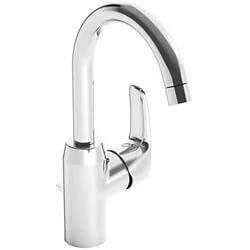Afbeelding van Hansa Hansapinto wastafelkraan m. 120 draaibare uitloop 14.8cm met waste chroom