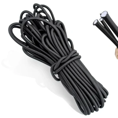 Afbeelding van 4 mm x 10 m Tendeur Elastique Noir Cordon Corde pour Bache Sangle Résistant Sandow,Corde Extensible en Caoutchouc, D&#039;extension Camping