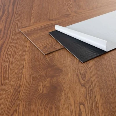 Afbeelding van ML Design PVC vloerbekleding, zelfklevende vinylplaten, 91,5 cm x 15,3 2 mm, dikte 2,23 m²/16 planken, eiken, rood, bruin, houtlook, antislip, waterdicht