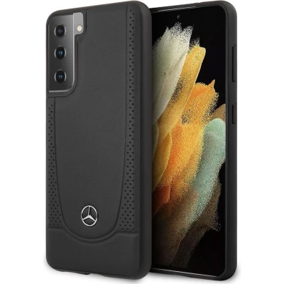 Afbeelding van Mercedes Benz Backcase hoesje geschikt voor Samsung Galaxy S21+ Effen Zwart Leer