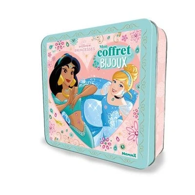 Image de Disney Princesses coffret métal Mon bijoux 16 portraits de princesses, des stickers pailletés, strass, tattoos bijoux, 6 crayons