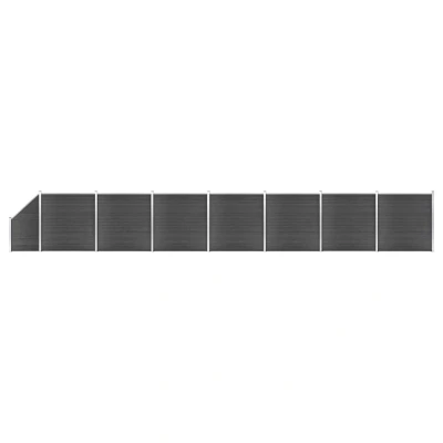 Afbeelding van Schuttingpanelenset 1311x(105 186) cm HKC zwart