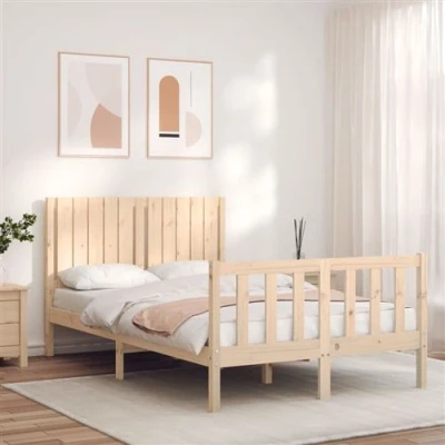 Image de vidaXL Cadre de lit avec tête petit simple bois massif