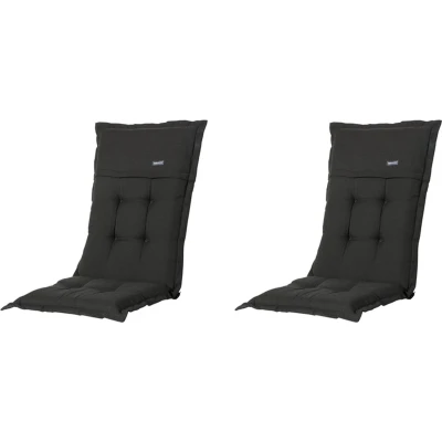 Afbeelding van Madison Tuinkussens Hoge Rug Rib Black 123x50 Zwart 2 Stuks