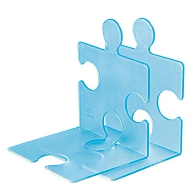 Afbeelding van Boekensteun HAN Puzzle transl.blauw set a 2st.