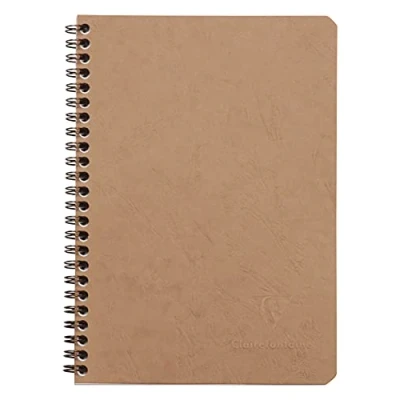 Afbeelding van Clairefontaine 78532C Collection Age Bag Notitieboek, spiraalbinding, tabak, A5, 14,8 x 21 cm, 100 pagina&#039;s, kleine ruitjes, wit papier, 90 g, glanzend, ledernerf