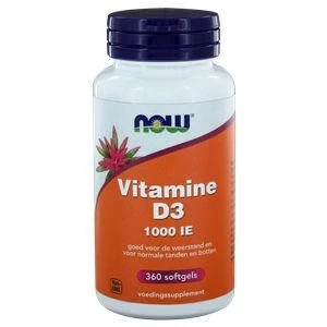 Afbeelding van Now Vitamine D3 1000 IE Softgels 360st