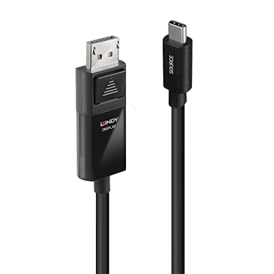 Afbeelding van LINDY USB kabel C stekker, DisplayPort stekker 3 m Zwart 43343