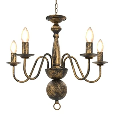 Image de vidaXL Lustre Noir antique 5 ampoules E14281615
