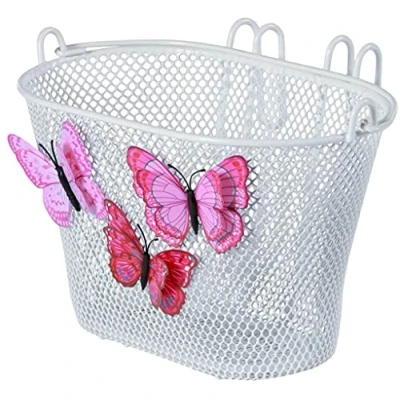 Afbeelding van Kinderfietsmand Basil Jasmin Butterfly 28 x 20 19 cm wit
