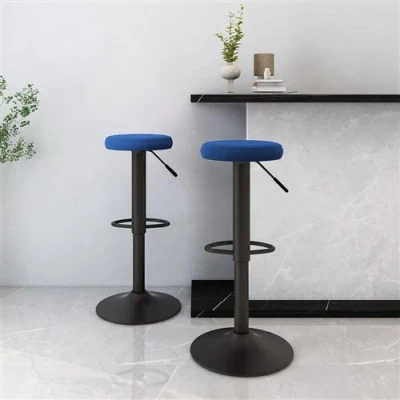 Image de vidaXL Tabourets de bar lot 2 bleu velours333147
