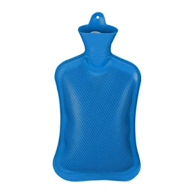 Afbeelding van Relaxdays 9x kruik rubber bedkruik warmwaterkruik zonder hoes 2 l blauw groot