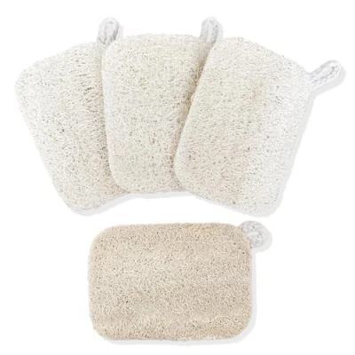 Afbeelding van RYHHH Lot De 4 Éponges à Vaisselle Naturelle,Éponge Cuisine Naturelle Biodégradable,Eponge Loofah Naturel,Avec Cordon d&#039;Accrochage Eponge Lavable, Pour Le Nettoyage Des Ustensiles