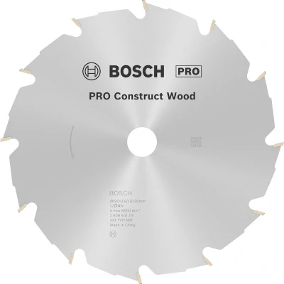 Image de BOSCH 2608641201 lame de scie circulaire Construct Wood, 190 x 20/16 2.6 mm, 12T